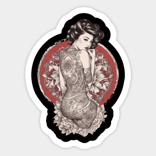 Mystical Graceful Asian Lady Sticker by animegirlnft